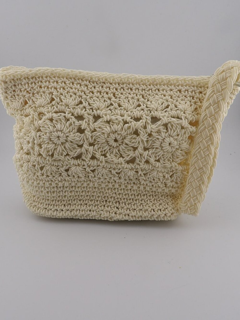 Kathie Lee Collection Beige Crocheted Wristlet Purse